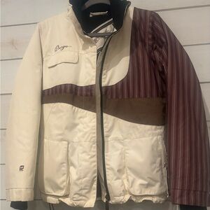 Orage Kids Puffer Jacket - Cream and Brown Size 14. Great condition!